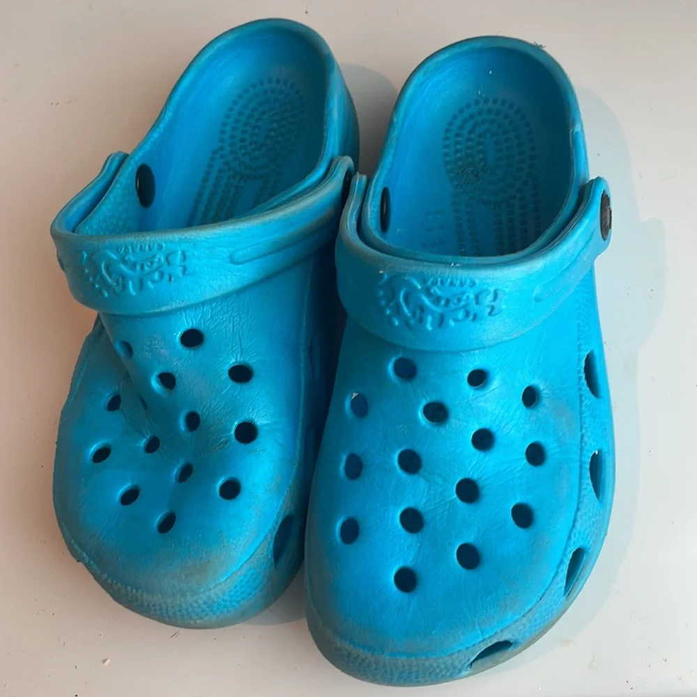 Holey Soles Kids water shoes slip on blue size 12 toddler